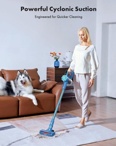 8-in-1 Cordless Stick Vacuum, 45min Runtime, Powerful Suction, Pet Hair, Blue - Picture 2 of 7