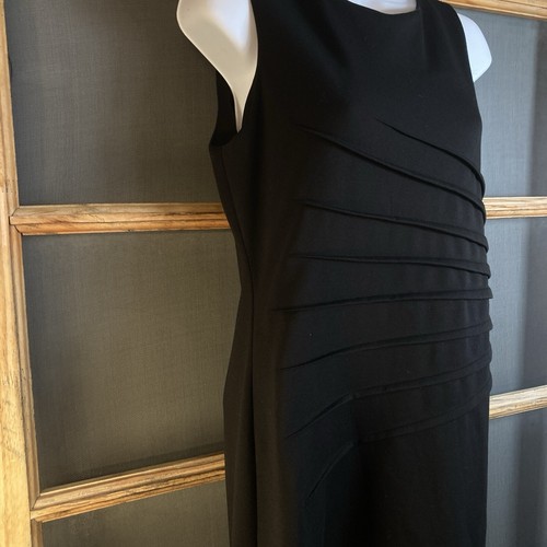 Vestido Ivanka Trump Mujer Acanalado Sin Mangas Negro Talla 10 18x36 Cremallera Decorativa - Imagen 12 de 13