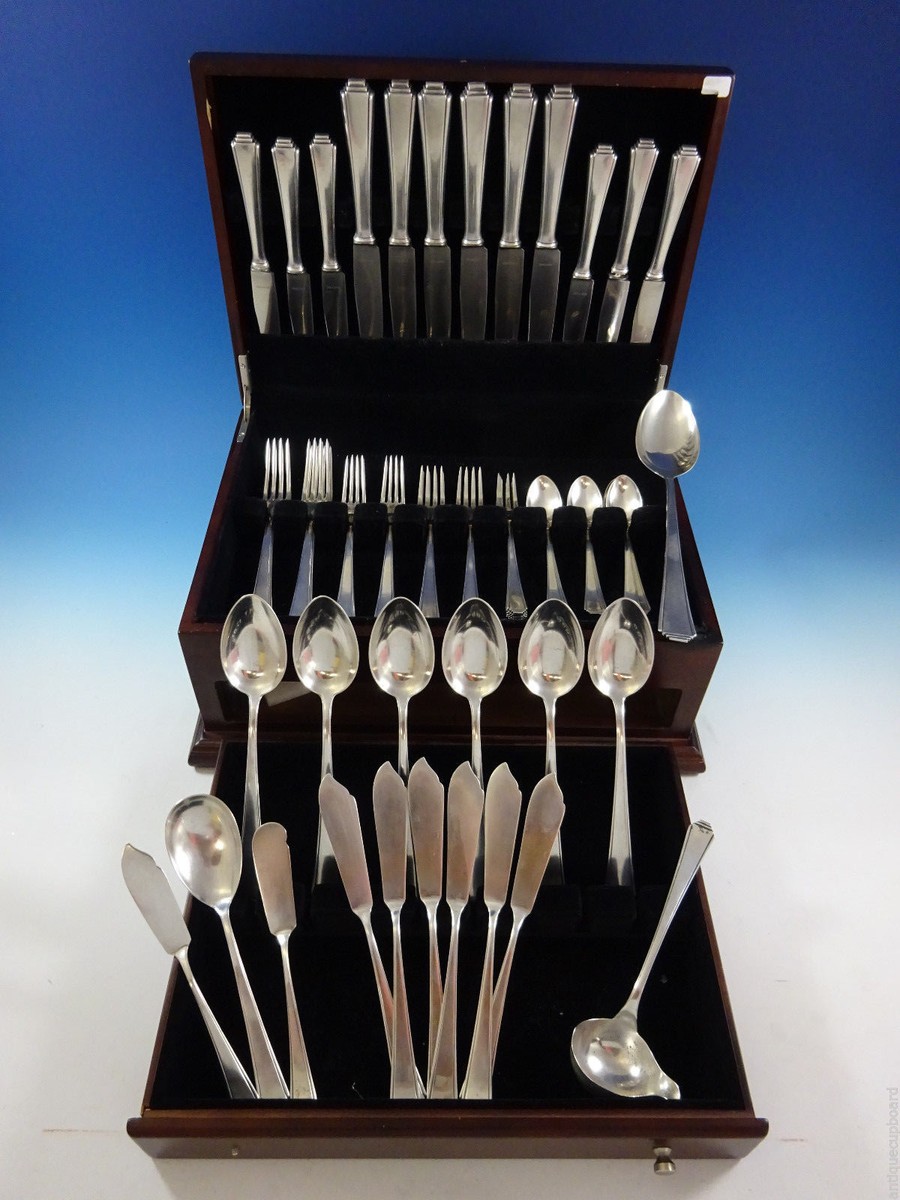Pyramid by Lutz & Weiss German 800 Silver Dinner Flatware Set