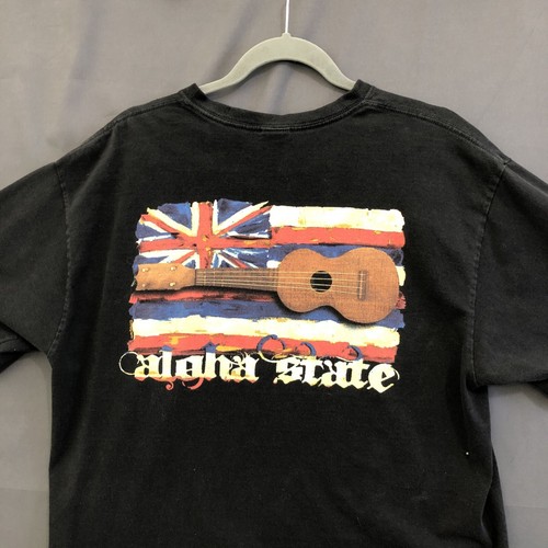 Crazy Shirts Hawaii T-Shirt Mens Black Large Flag Acoustic Guitar Short Sleeve - Picture 13 of 15