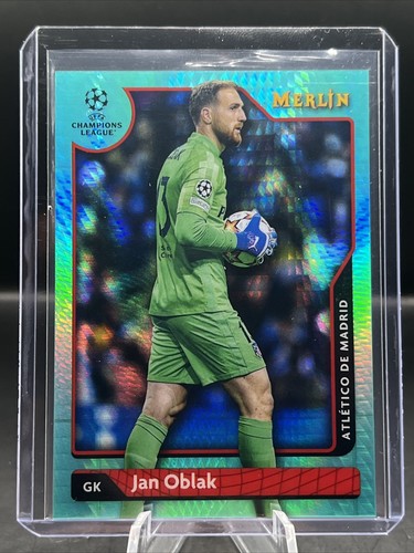 21/22 Topps Merlin - JAN OBLAK AQUA REFRACTOR #60 Atletico de Madrid - Picture 2 of 3
