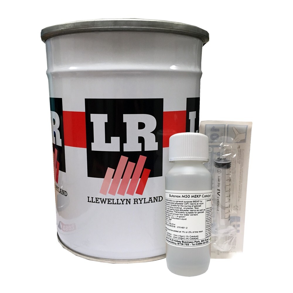 LR 5kg GRP Clear Polyester Flowcoat Topcoat Inc Catalyst