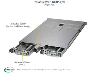  *Authorized Partner*Supermicro SYS-1028TP-DTR 1U Server w/X10DRT-P
