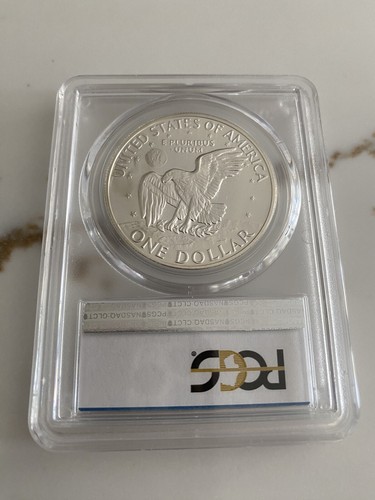 1971 S PCGS PF69 DEEP CAMEO PROOF 40% SILVER EISENHOWER DOLLAR - Picture 2 of 2