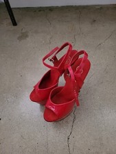 AUTHENTIC contemporary Pleaser Stripper Exotic Dancer cherry red heels size 8