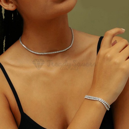 TENNIS CHAIN 5MM 4MM 18"-24" Iced Out Gold Silver Diamond Bling Necklace Unisex - Picture 20 of 34