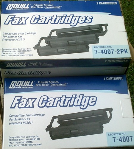 SET OF 3 QUILL Brother Compatible FAX RIBBON CARTRIDGE Replaces Bro PC201 - Picture 2 of 3