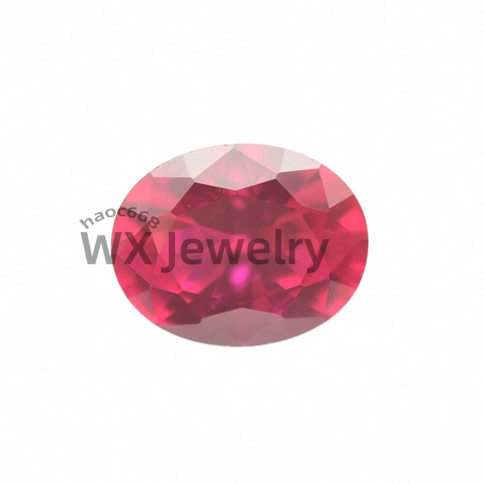 Corindón rojo suelto sintético corte brillante ovalado 2x3mm-13x18mm para joyería Foto 2 de 4