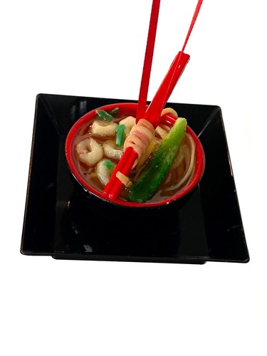 2 OCTOPUS + SCALLOPS NOODLE BOWL Chinese Ramen Christmas Ornament Asian Seafood - Picture 8 of 10