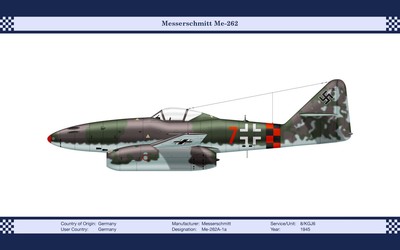 Messerschmitt ME-262A-1a Vintage Aircraft Art Print 13 x 19