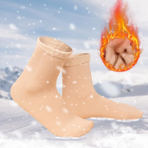 Women Winter Snow Boot Socks Warm Plush Thermal Lady Socks Thick Fleece UK - Picture 2 of 15