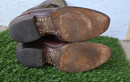Justin Hombre Western Bota Cuero Marrón Chocolate Mallorca 9040 Talla 8D - Imagen 5 de 6