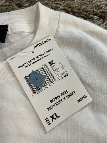 America Land Of The Free Eagle USA Flag Men's Size XL T-Shirt White Athletech - Picture 8 of 8