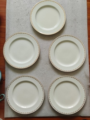5x Mintons England Davis Collamore Gold Rim Dinner Plate Fifth Ave & 48th ST NY - Picture 12 of 22