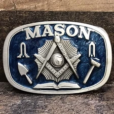 Vintage Mason Masonic Belt Buckle 1986 The Great American Buckle Co. USA  # 1802