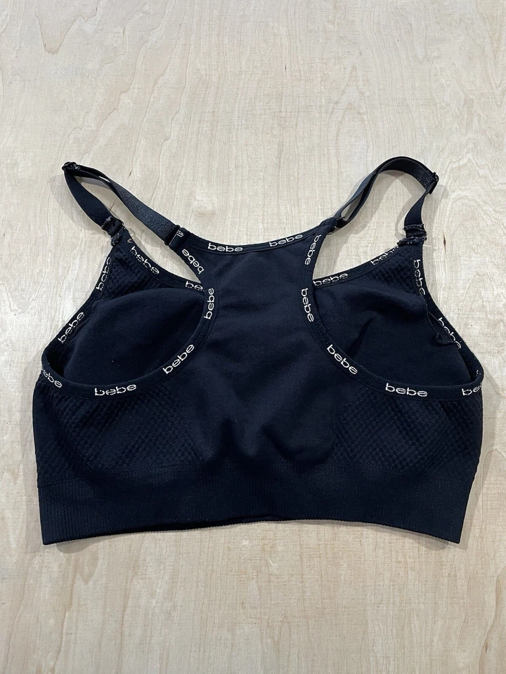 Sutiã esportivo feminino acolchoado Bebe Racerback tamanho M preto - Imagem 4 de 4