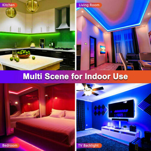 3528 RGB Strip Light 16FT SMD LED Fairy Lights Room Party Ceiling Bar w/ Remote - Bild 4 von 9