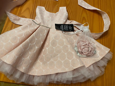 Fancy 12M Dress Party Dress with headband -Pink