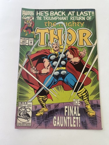 Marvel Comics Mighty Thor Vol 1 No 457 Jan 1993 Script By Ron Frenz Tom Defalco - Picture 1 of 2