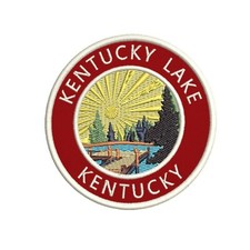 Kentucky Lake Travel Patch Embroidered Iron-On Applique Nature Badge Souvenir