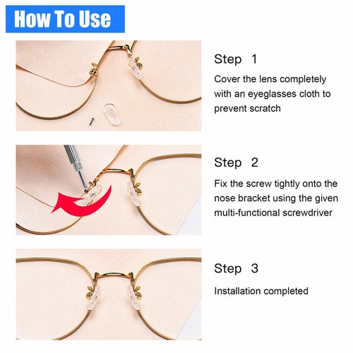 Eyeglass Screws Nut Nose Pads Screwdriver Watch Glasses Optical Repair Tool Kit - Picture 5 of 11