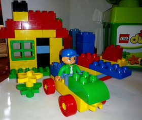 2 LEGO Duplo Sets, Large Brick Box 5506, 71 pieces & 10572 -- 100% with Tubs