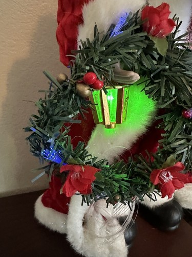 Large Illuminated Artisan Made Christmas Santa Scepter Bag of Toys Red 24" Tall - Picture 8 of 10