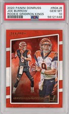 Graded 2020 Panini Donruss Joe Burrow #RGKJB Gridiron Kings Rookie RC Football C