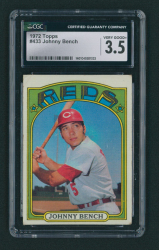 1972 Topps Johnny Bench #433 CGC 3.5 VG+ CINCINNATI REDS GREAT HOF - Picture 1 of 2