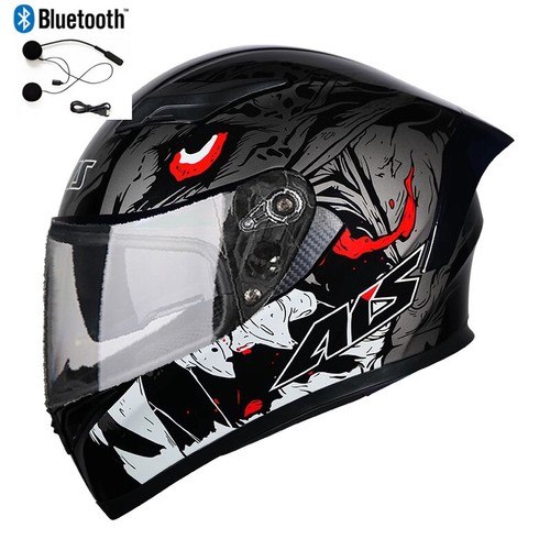 DOT Bluetooth Full Face Motorcyce Helmet Scooter Street Bike Crash Helmet - Picture 41 of 44