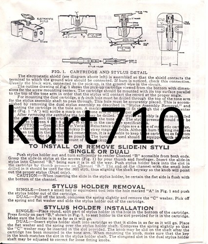 NOS Tested General Electric GE VRII Cartridge Variable Reluctance 4G-041 1mil MG - Picture 15 of 17