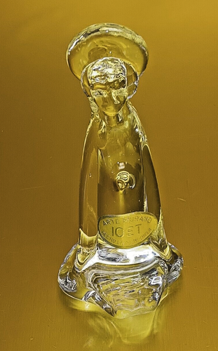 Clear Hand Blown Art Glass Virgin Mary Figurine 4.5 Inches Tall - Picture 3 of 7