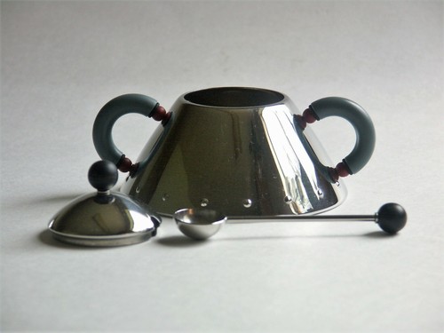 Sucrier italien Alessi Michael Graves en acier inoxydable avec cuillère - Photo 3 sur 9