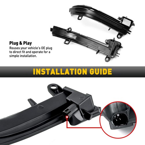 2x Dynamic Smoked LED Side Mirror Turn Signal Lights For BMW F30 F31 F35 F80 3er - Picture 8 of 11