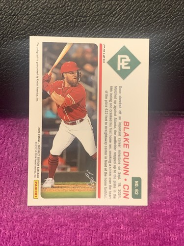 2024 PANINI PROSPECT EDITION BLAKE DUNN #62 RC TICKET GOLD VINYL AUTO SP# 1/1 - Picture 5 of 6