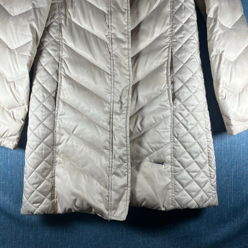 Reaction Kenneth Cole Womens Puffer Coat Beige Long Sleeve Size PM Polyester - Picture 3 of 13