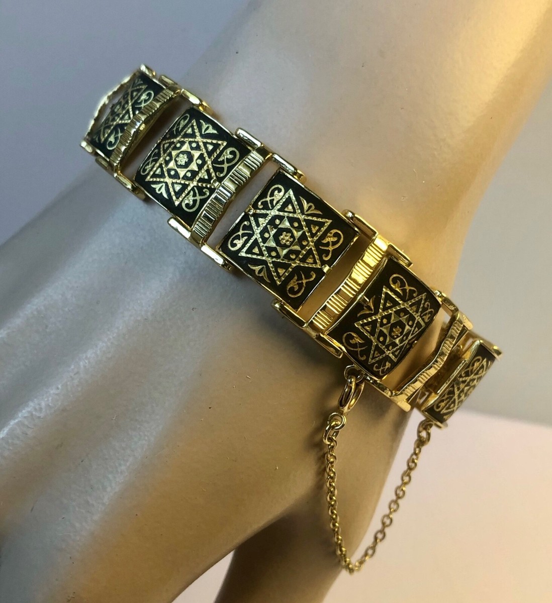 Vintage Toledo Spain 24k Inlay Damascene Bracelet - Etsy