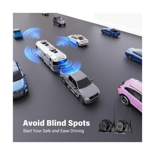 Nuoenx Wireless Backup Camera, 9 Inch HD 1080P Loop Recording Monitor with 2 ... - Bild 5 von 7