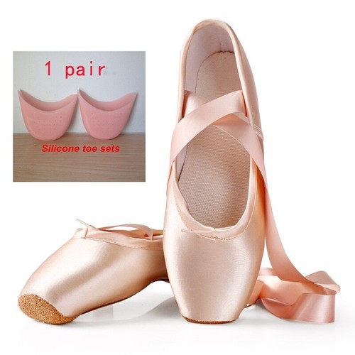 Zapatos de Baile de Ballet Niños y Adultos Zapatos de Punta de Ballet con Cintas Zapatos - Imagen 11 de 28