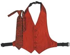 Boy's Burnt Orange Jean Yves Tuxedo Vest  Tie Wedding Ring Bearer Cruise
