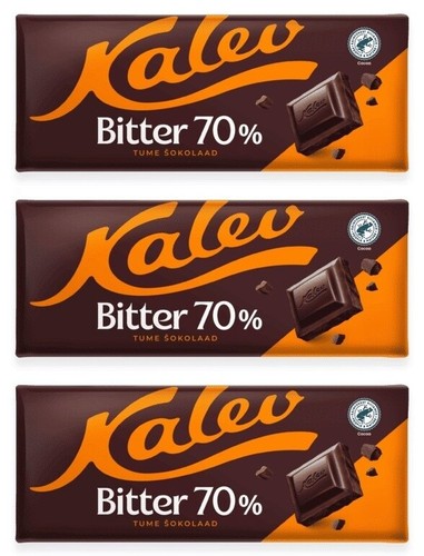 ESTONIA - KALEV Milk dark white chocolate BAR - LOT of 3 bars x 200g/ 7.05 oz - Picture 12 of 22