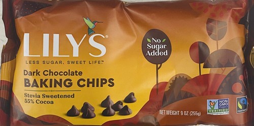 LILYS DUNKLE SCHOKOLADE STEVIA GESÜSST Premium Backen Bissen Chips 9 Unzen Beutel - Bild 1 von 2