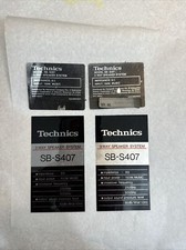 Pair (2) Technics SB-S407 Speaker Badges/Stickers For Floor Speakers  			