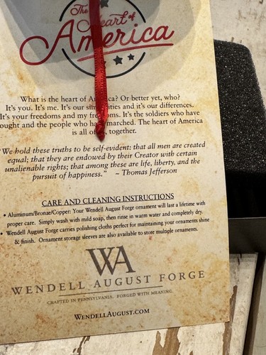 Wendell August Forge Christmas Ornament The Heart Of American New In Box - Picture 3 of 7