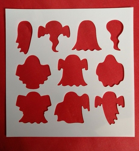 Halloween Stencil Witch Ghost Haunted House Pumpkins Skeletons Bones Bats Craft - Picture 183 of 231