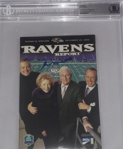 Art Modell "12-28-03 Last Game" 2003 Ravens Signed Program Auto BAS Beckett - Picture 7 of 8