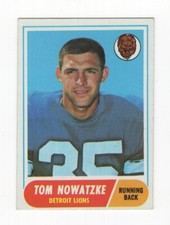 1968 TOPPS FOOTBALL TOM NOWATZKE DETROIT LIONS #78