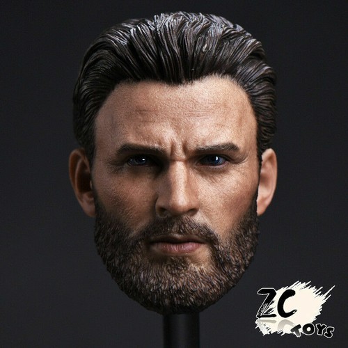 1:6 Chris Evans Captain America Man Head Carved Sculpt PVC F/PH Figure ZC Toys  - Picture 4 of 12