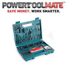 Makita 100 Piece Power Drill Bit Set Screwdriver Set - Holesaw Masonry HSS PZ2 +