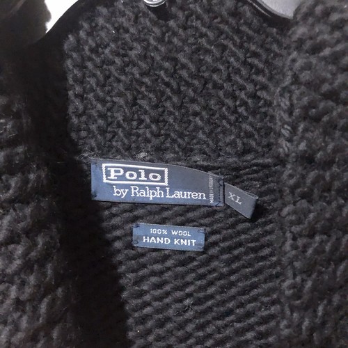POLO Ralph Lauren Black Ivory Snowflake Fair Isle Hand Knit Sweater Size XL - Picture 2 of 4
